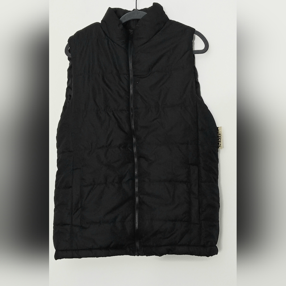 Open Trails Vest Men's Size M Black Quilted Zip Up Pockets‎ NEW